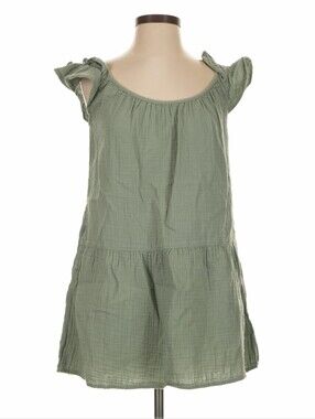 GAP Crinkle Gauze Mini Dress - Sage Green